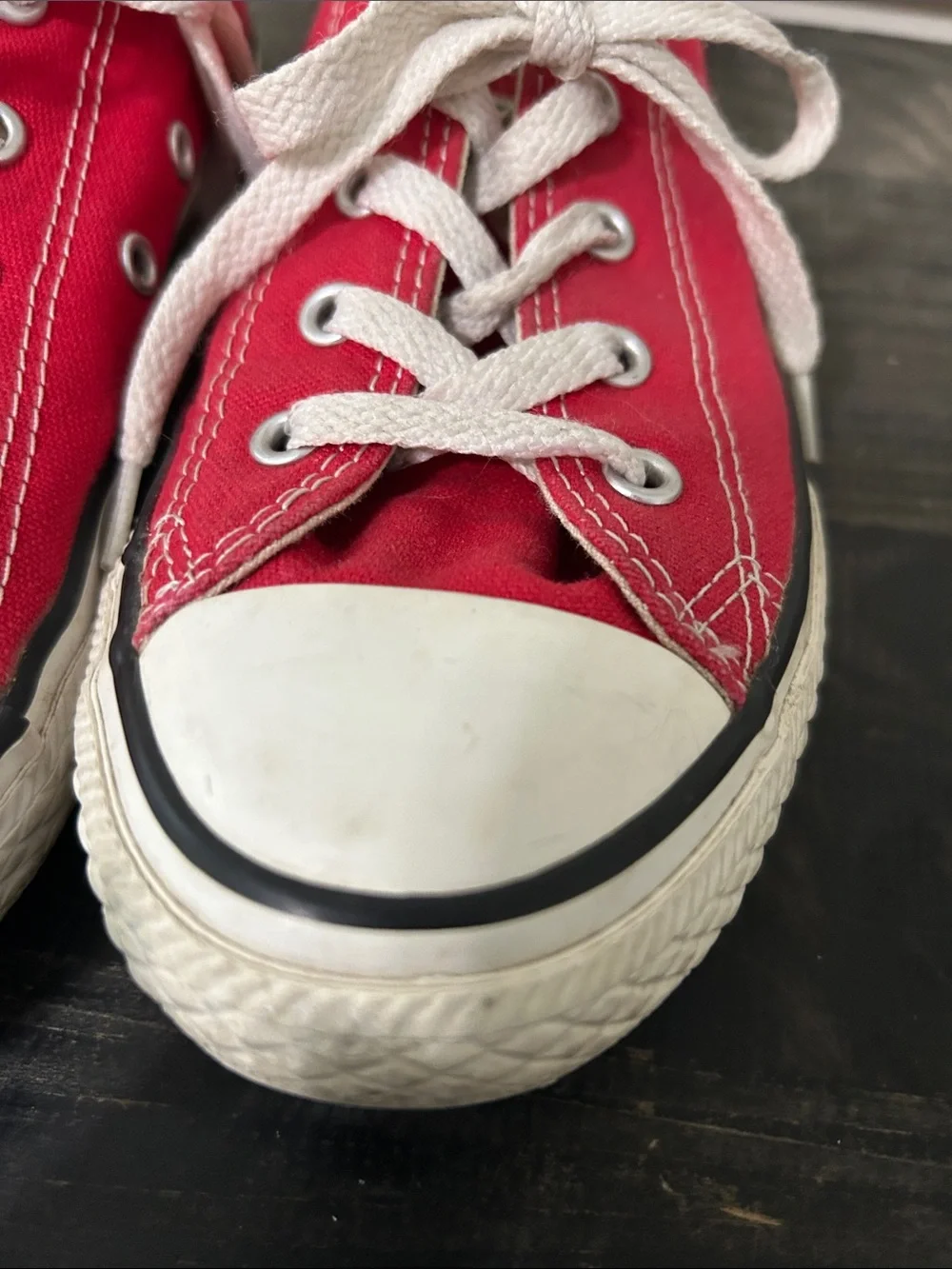 Kids Red Canvas Low-Top Sneakers